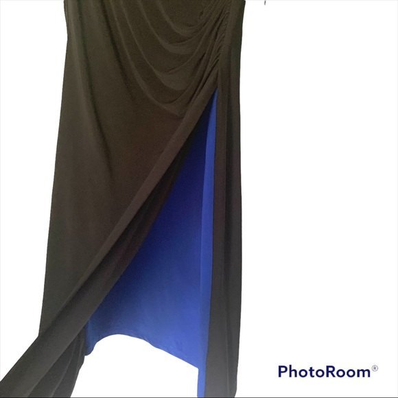 CHAPS COLOR BLOCK SIDE RUCHED DRESS SIZE XL. - Picture 3 of 7